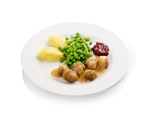 TK Star Culinar Hi Taste Fleischbällchen i.Rahmsauce-Kartoffelpüree-Gemüsemischung-Preiselbeeren,400 g, 6 SH/KT 160g Püree-90g Rahmsauce-80g Rindfl.Bällch.-60g Gemüse-10g Preiselbeeren