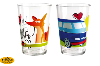 Camp4 farbenfrohe Kinder-Trinkgläser 2er Set